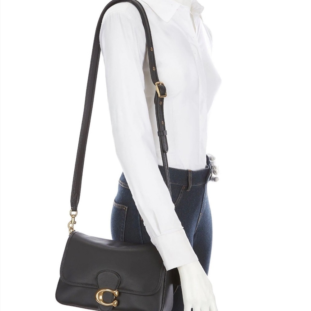 COACH Soft Calf Leather Tabby Shoulder Bag With Rhinestone Buckle Crossbody - Picture 3 of 14